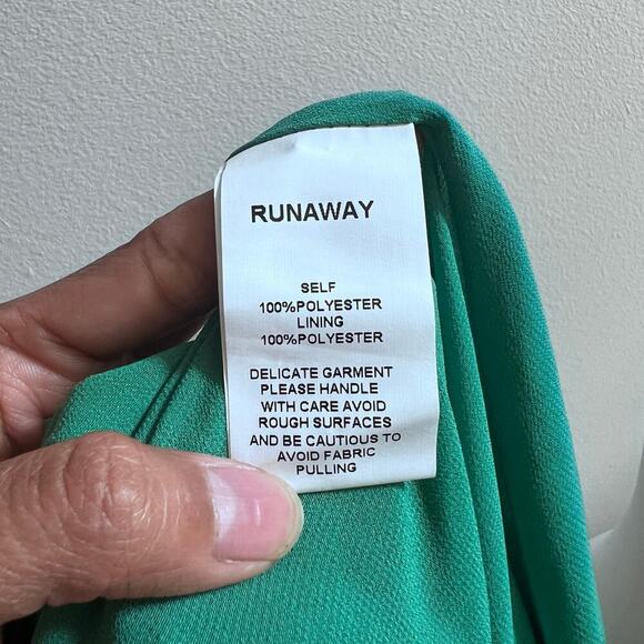 NEW RunAWay Label Calista Slip Midi Low Back Green Dress Women's Size Large - Picture 10 of 10